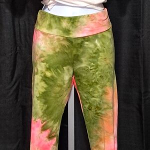 Tie-Dye Green and Pink Leggings